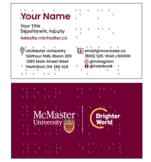 Braille Horizontal Business Card